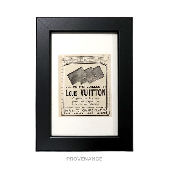 🔴 Louis Vuitton Antique Vintage Newsprint Ad - Wallets - Picture 1 of 7